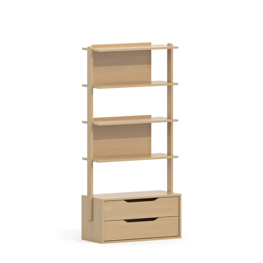 Boori - Living Modular 2 Drawer Bookshelf_Beech