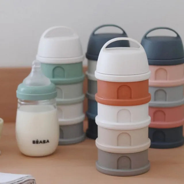 Beaba - Formula Milk Container 4 Compartments Cotton White/Terracota