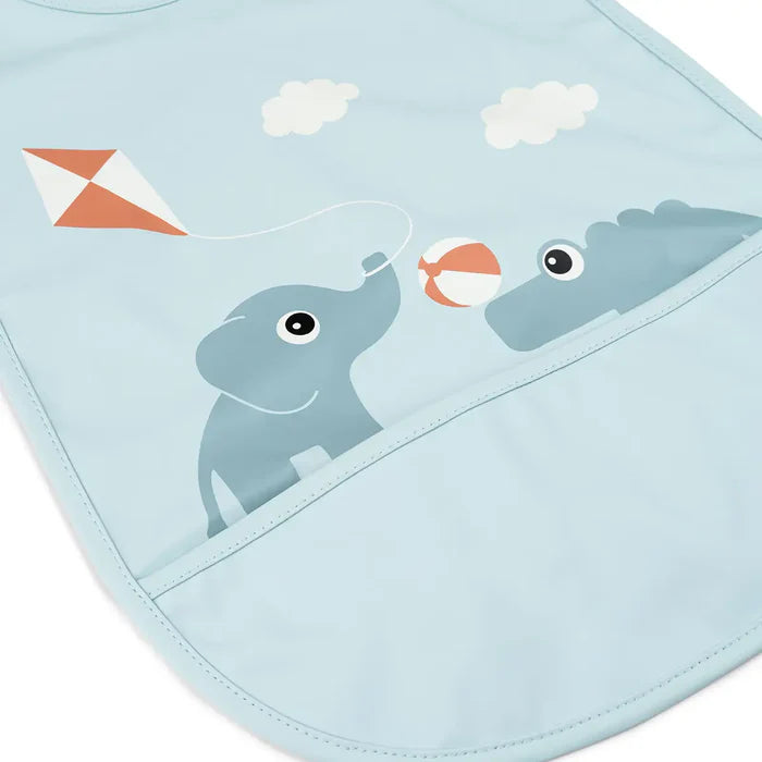 Done By Deer Bib W/Velcro Playground Blue