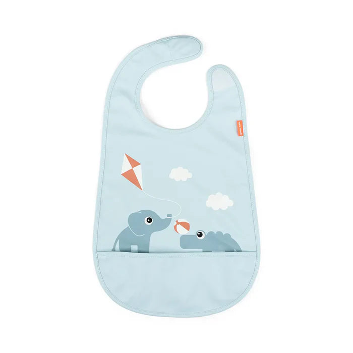 Done By Deer Bib W/Velcro Playground Blue