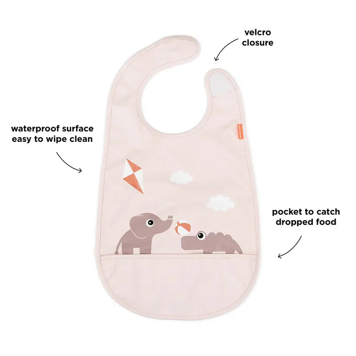 Done By Deer Bib W/Velcro Playground Powder