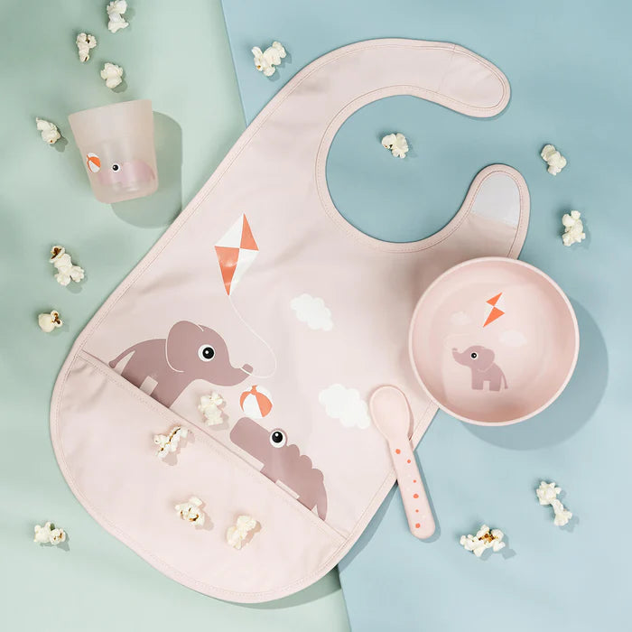 Done By Deer Bib W/Velcro Playground Powder