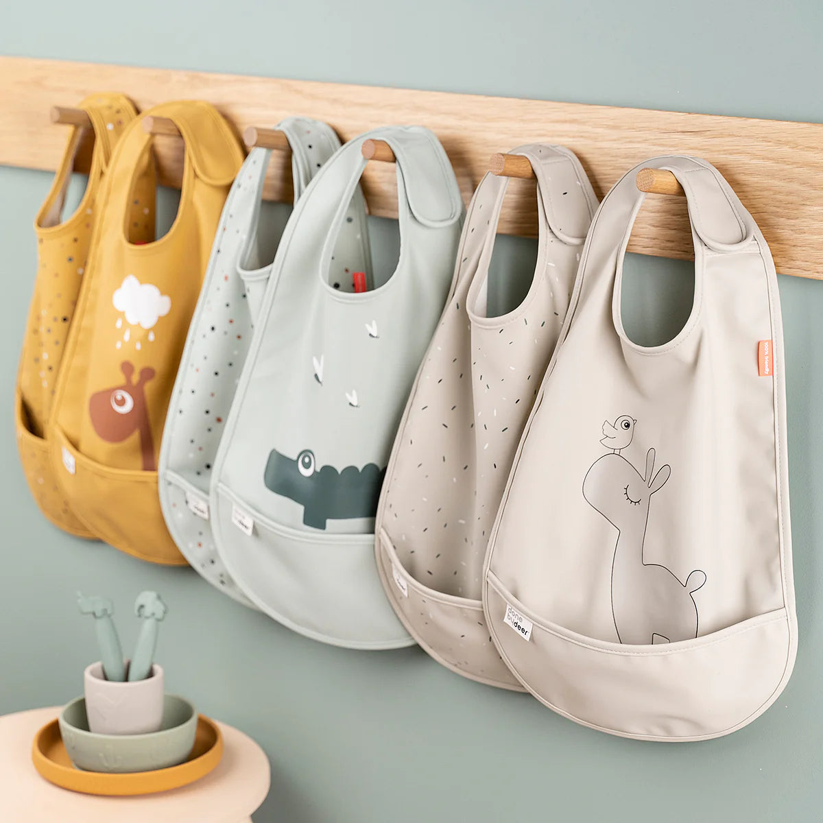 Done By Deer - Bib w/velcro 2-pack Lalee Sand