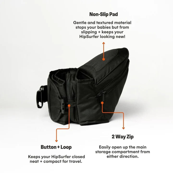 Hackerlily - HipSurfer Ergonomic Hip Seat Baby Carrier Black