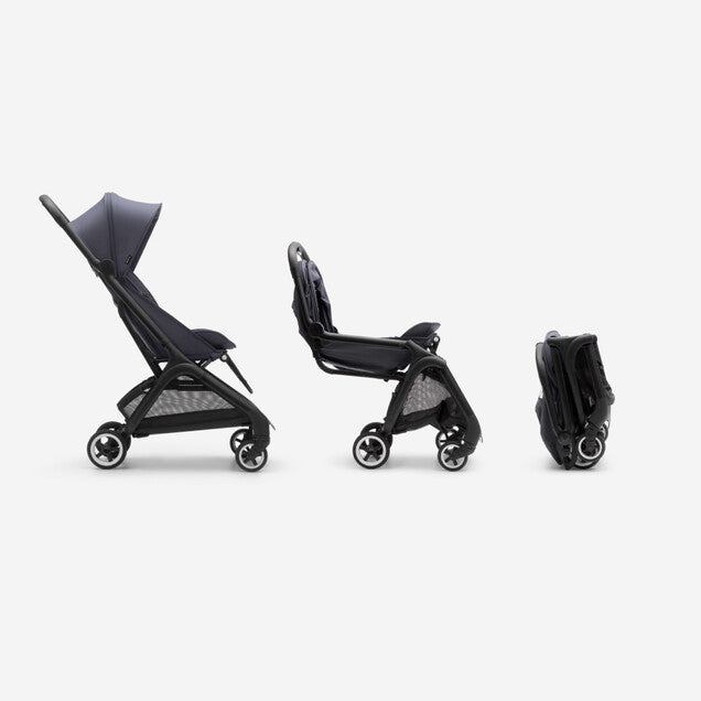 Bugaboo - Butterfly Complete Travel Stroller - Black/Stormy Blue