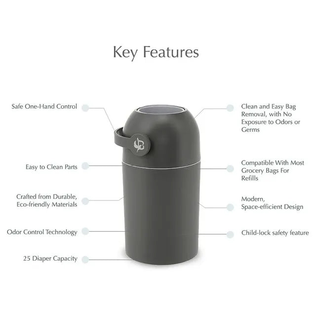 Bumble & Bird - Odourless Diaper Pail - Anthracite