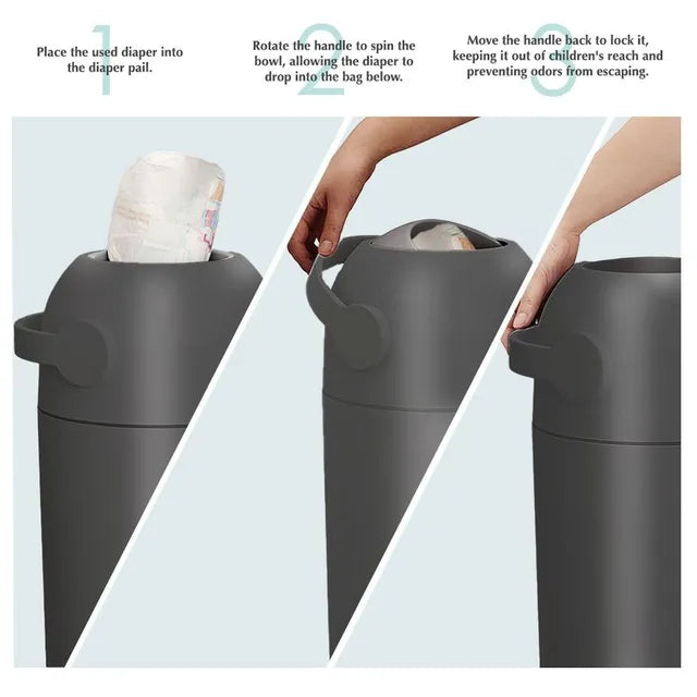 Bumble & Bird - Odourless Diaper Pail - Anthracite