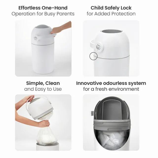Bumble & Bird - Odourless Diaper Pail - White