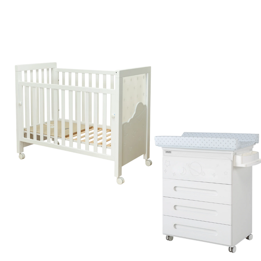 Micuna - Dolce Magic Crib and Changing Table Set White