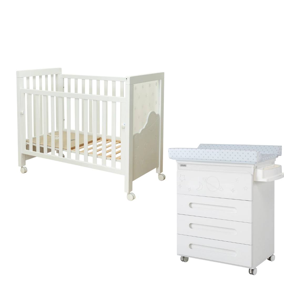Micuna - Dolce Magic Crib and Changing Table Set White