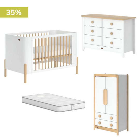 Boori - Nova 4 Piece Set with 6 Chest of Drawer, Wardrobe and Mattress