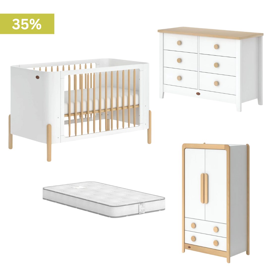 Boori - Nova 4 Piece Set with 6 Chest of Drawer, Wardrobe and Mattress