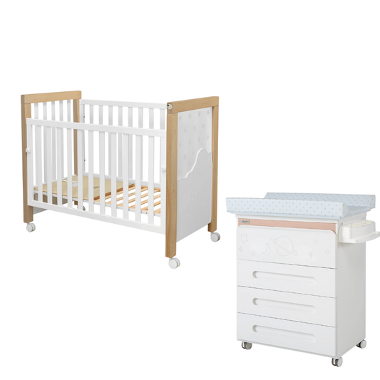 Micuna - Dolce Magic Crib and Changing Table Set Whitewood
