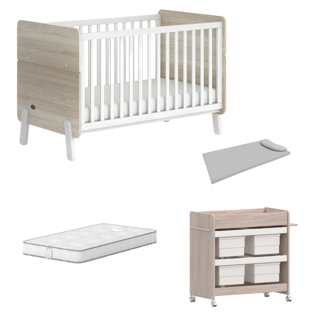 Boori - Natty Cot with Storage Changer Set Barley & Oak