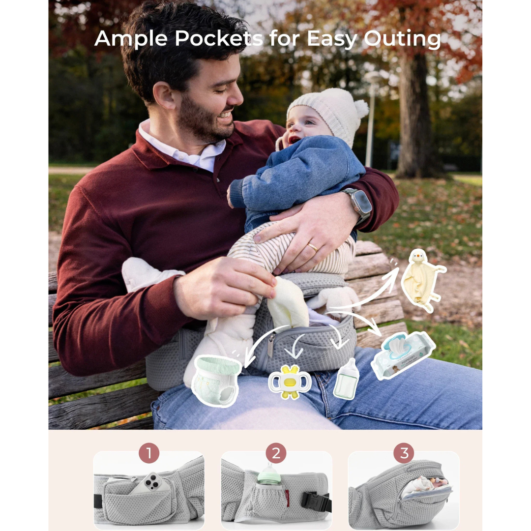 Momcozy - Carrier Hip Seat Grey