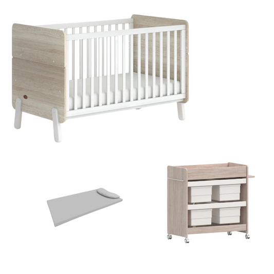 Boori - Natty Cot with Storage Changer Set Barley & Oak