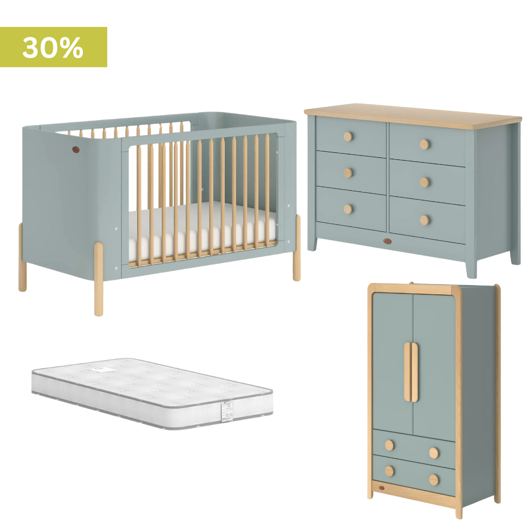 Boori - Nova 4 Piece Set with 6 Chest of Drawer, Wardrobe and Mattress