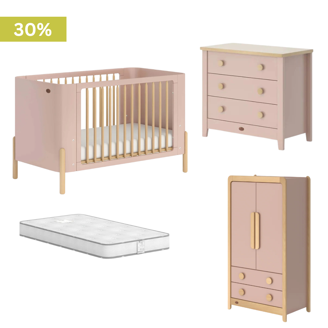 Boori - Nova 4 Piece Set with 3 Chest of Drawer, Wardrobe and Mattress