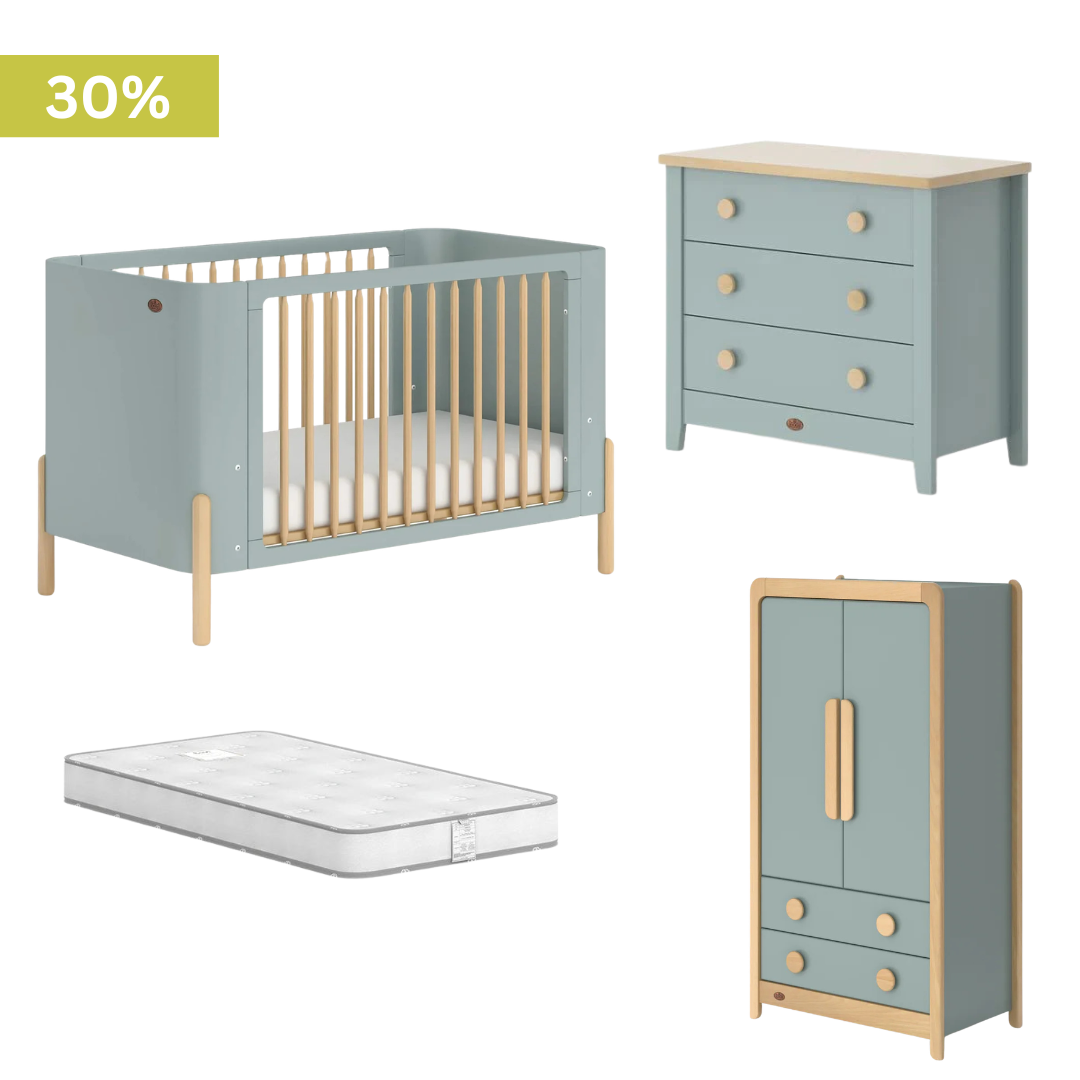 Boori - Nova 4 Piece Set with 3 Chest of Drawer, Wardrobe and Mattress