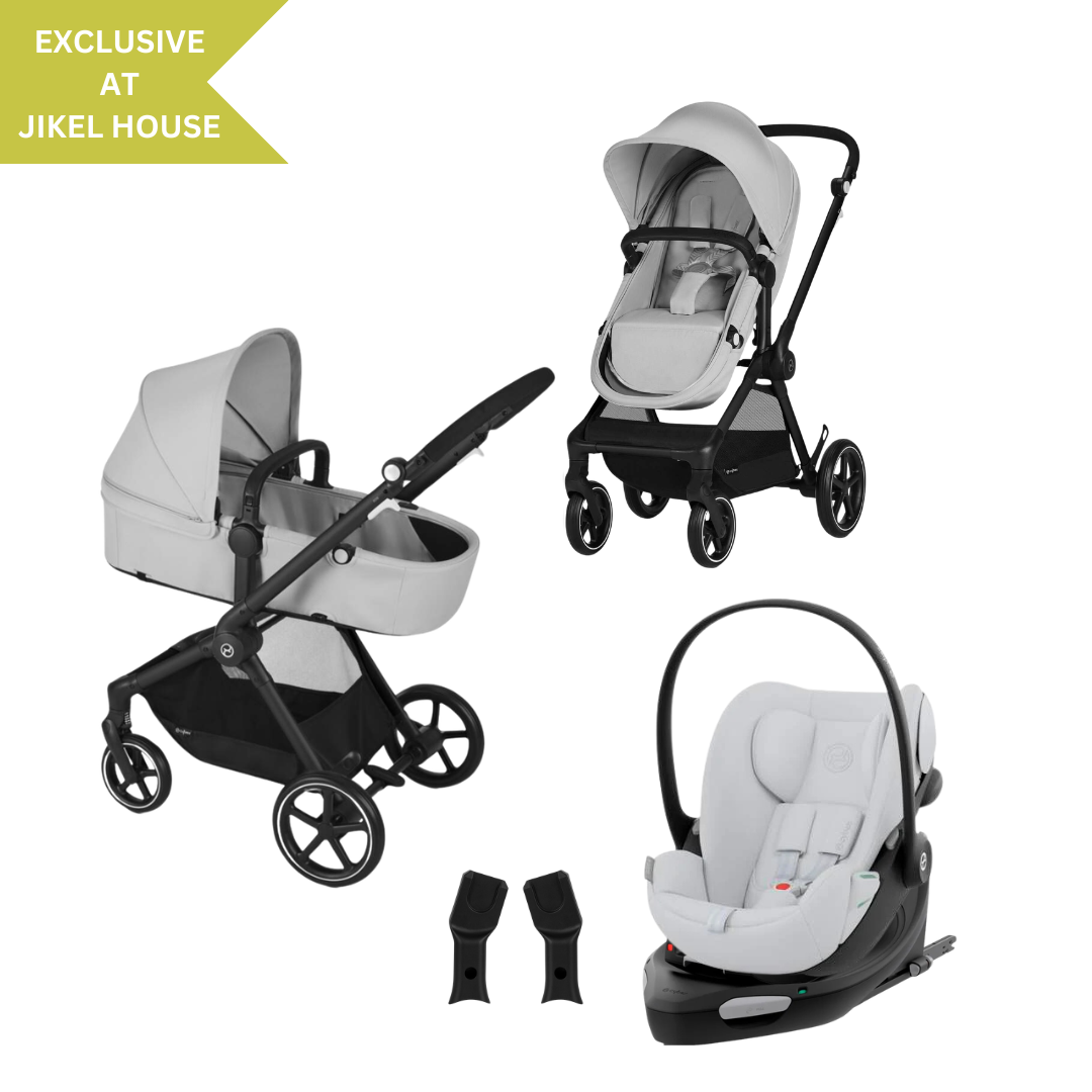 Cybex - EOS Travel System Stone Grey (Frame Black) - Cloud G Fog Grey