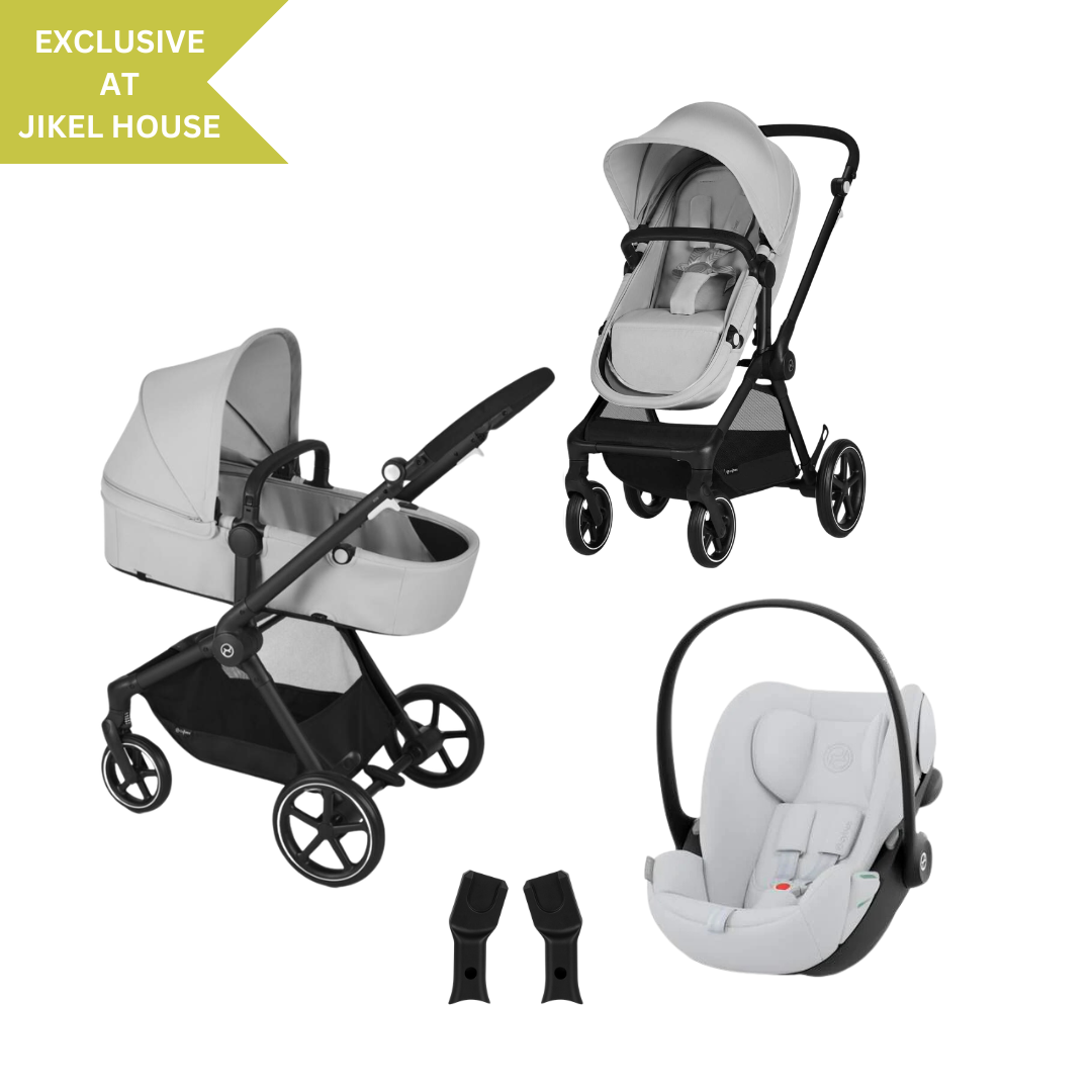 Cybex - EOS Travel System Stone Grey (Frame Black) - Cloud G Fog Grey