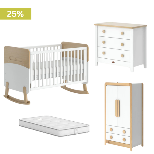 Boori - Neat 4 Piece Set with 3 Chest of Drawer, Wardrobe and Mattress