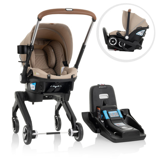 Evenflo - Shyft DualRide Infant Car Seat Stroller Combo w Carryall Storage & Extended Canopy - Topaz