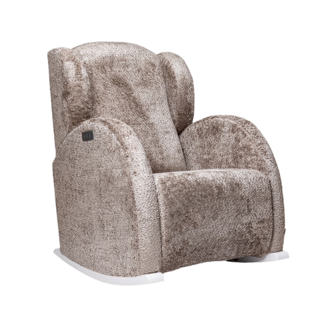 MICUNA - ROCKING NURSING CHAIR FLOR WHITE/SHEEP TAUPE
