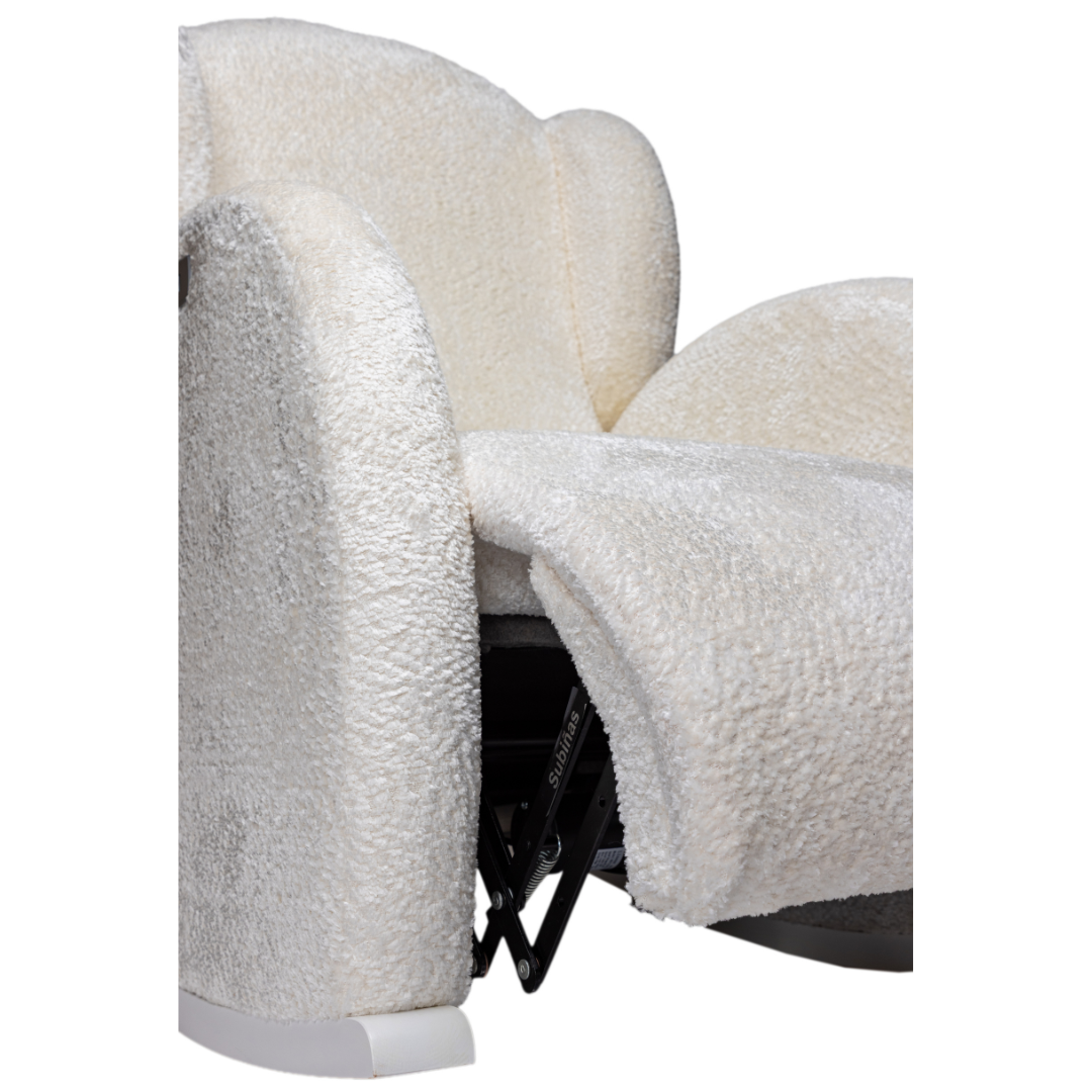 MICUNA - ROCKING NURSING CHAIR FLOR WHITE/SHEEP WHITE