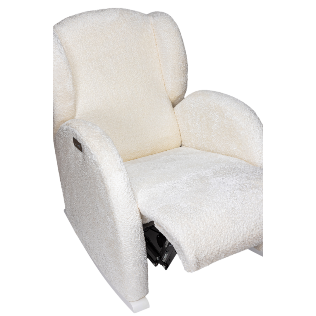 MICUNA - ROCKING NURSING CHAIR FLOR WHITE/SHEEP WHITE