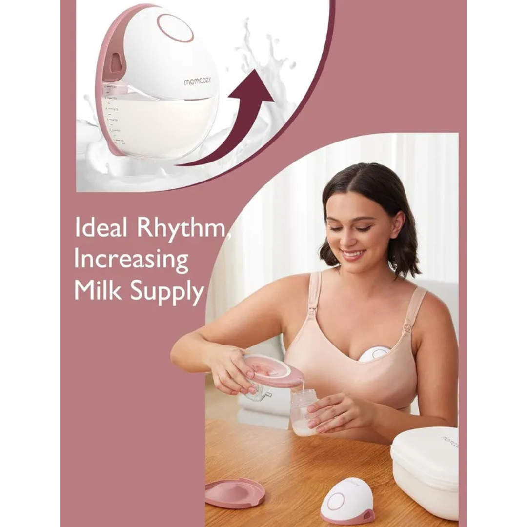 Momcozy - M6 Single Wearable Breast Pump - Maroon