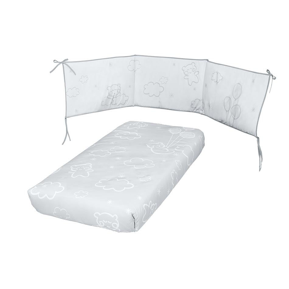 MICUNA - DOLCE LUCE 120 X 60 GREY DUVET+HEAD PROTECTOR