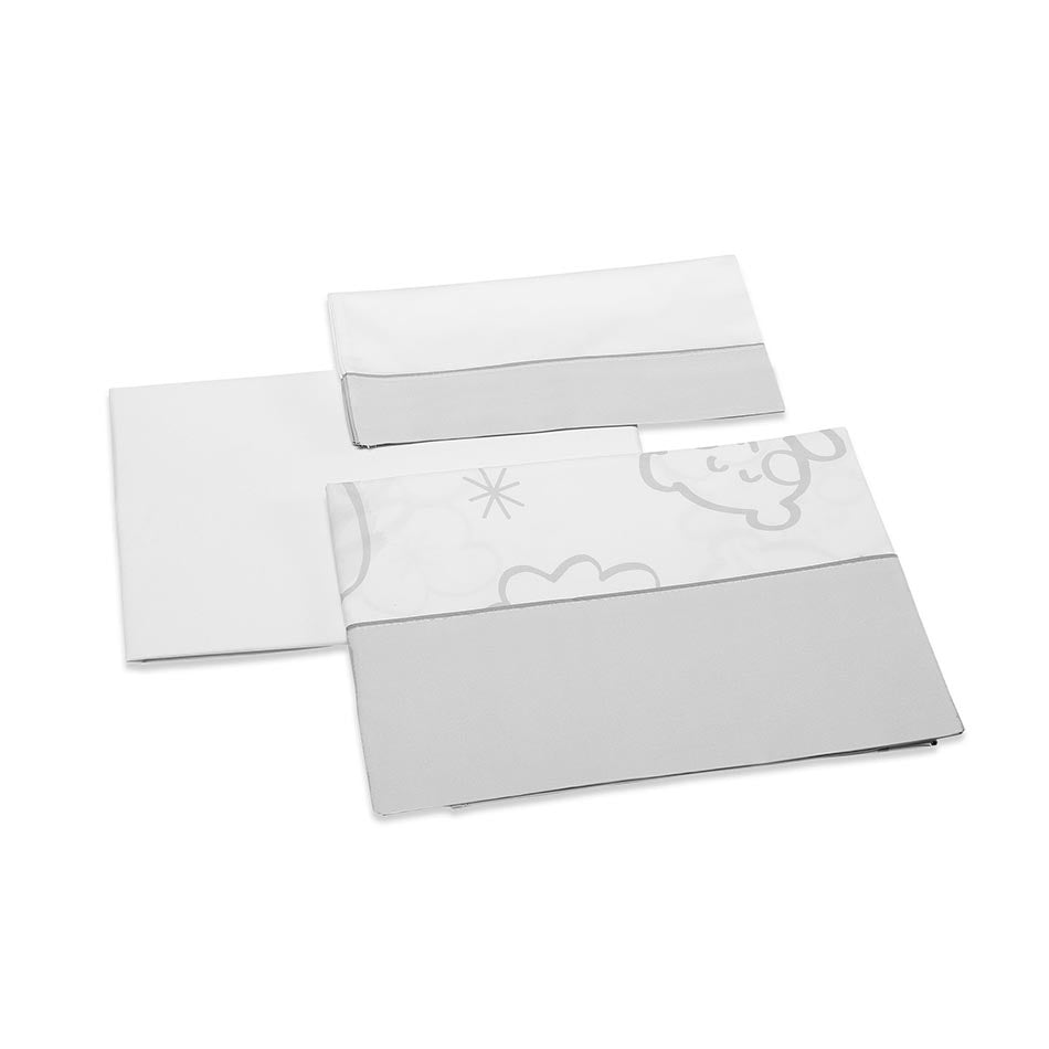 MICUNA -  DOLCE LUCE SET OF 120 X 60 GREY COT SHEETS