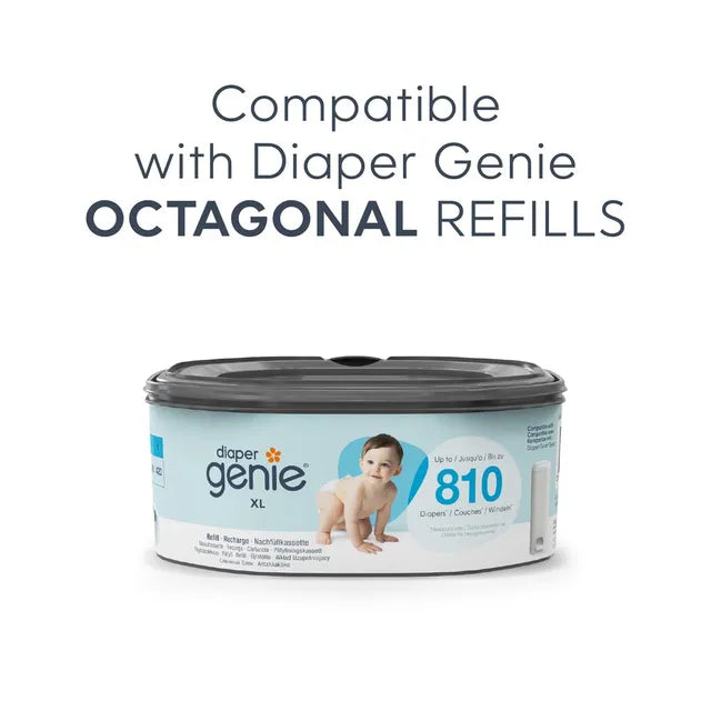 Diaper Genie - Select Odor Lock Stainless Steel Pail White