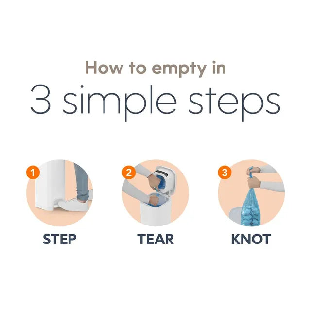 Diaper Genie - Select Odor Lock Stainless Steel Pail White