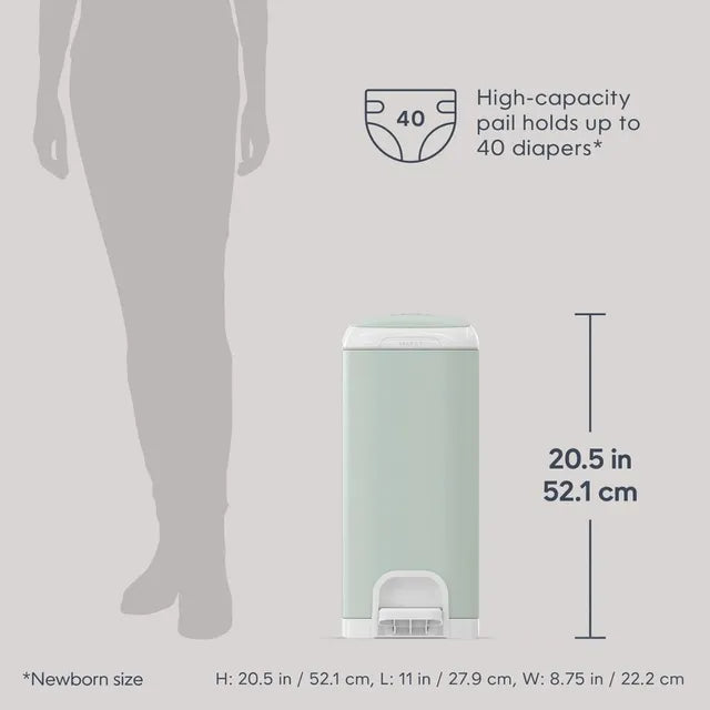 Diaper Genie - Select Odor Lock Stainless Steel Pail Green