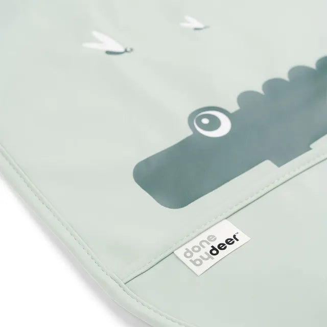 Done By Deer - Bib w/velcro 2-pack Croco Green