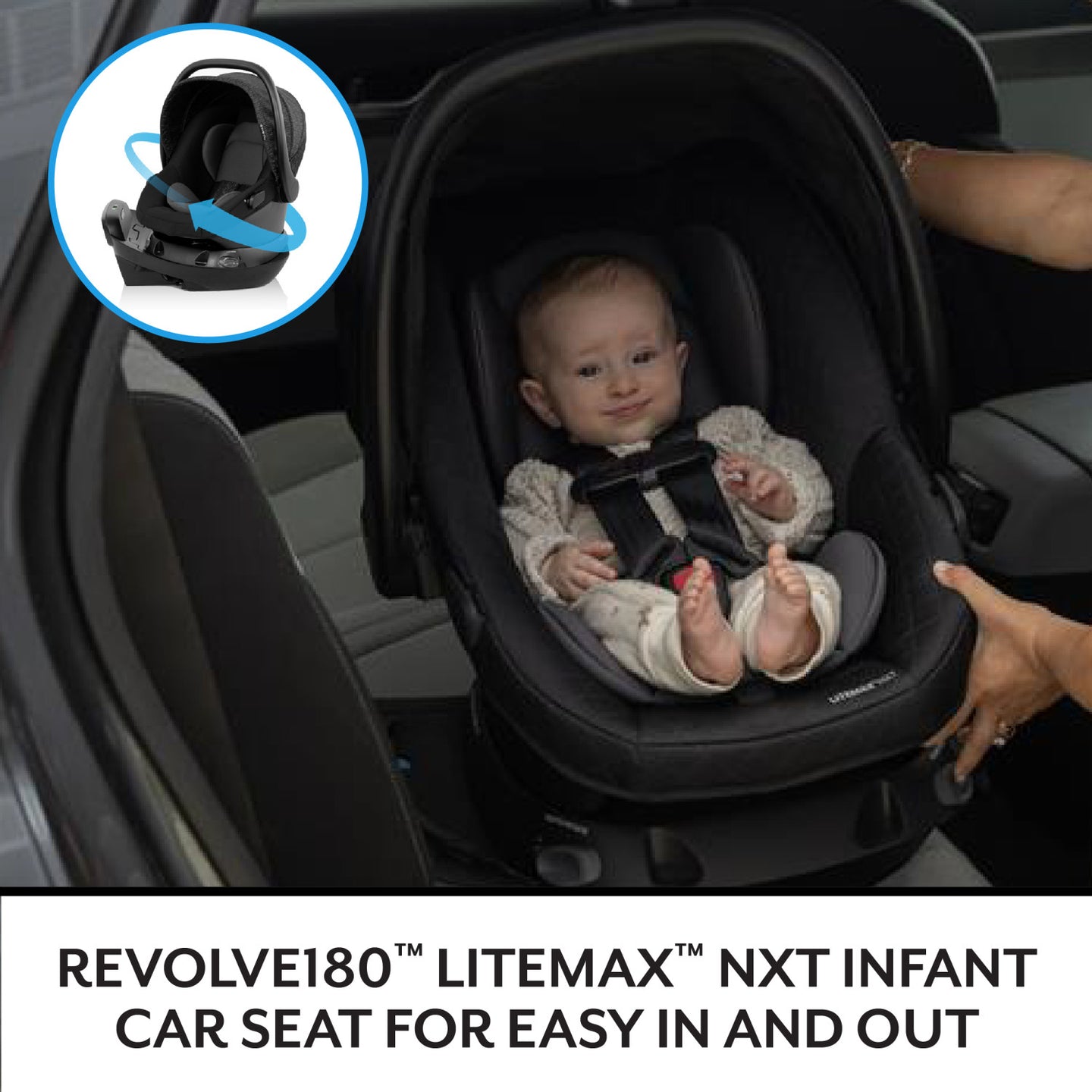Evenflo -  Shyft Intuiti Travel System with Revolve180 LiteMax NXT Rotational Infant Car Seat - Fossil Gray
