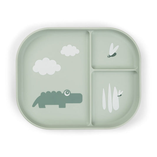 Done By Deer - Foodie Compartment Plate Croco Green