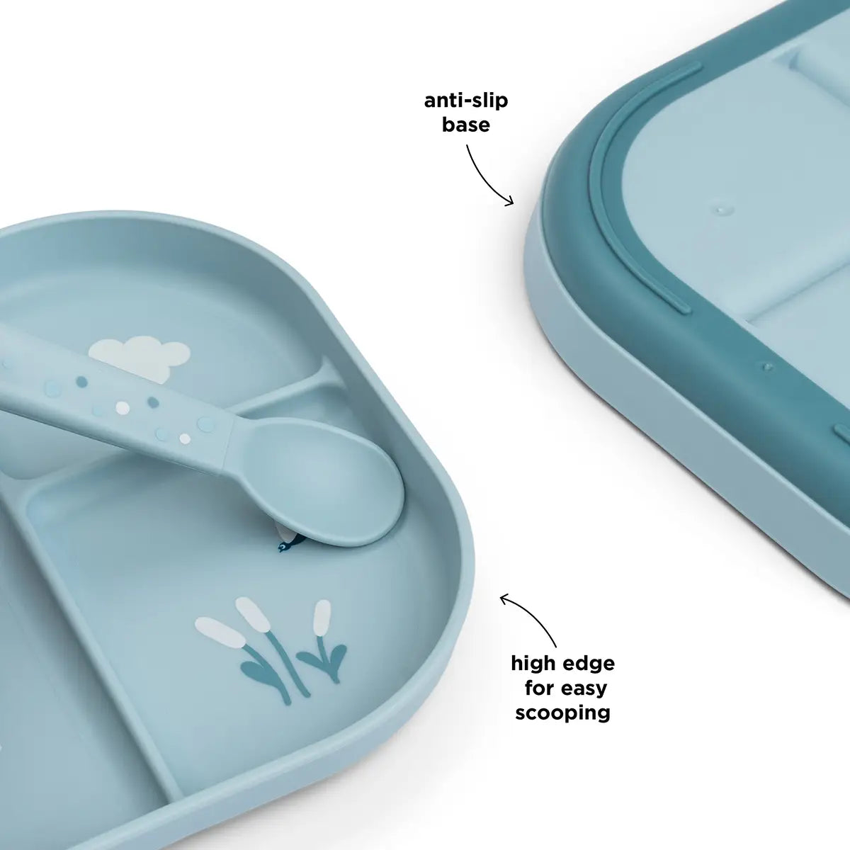 Done By Deer - Foodie Compartment Plate Elphee Blue