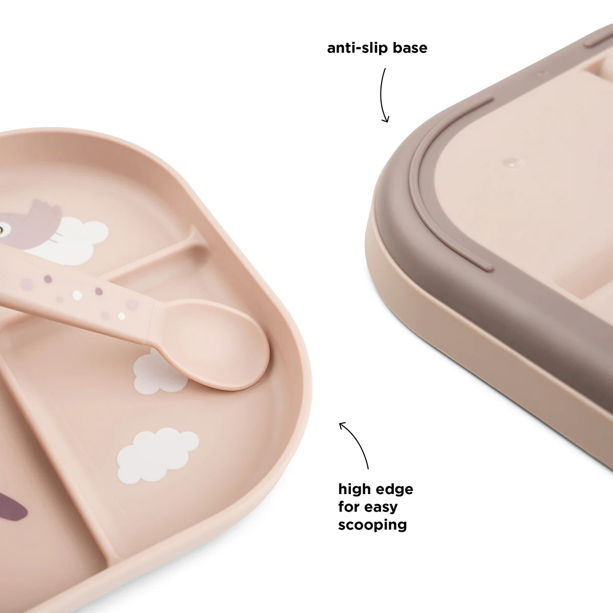 Done By Deer - Foodie Compartment Plate Happy Clouds Powder