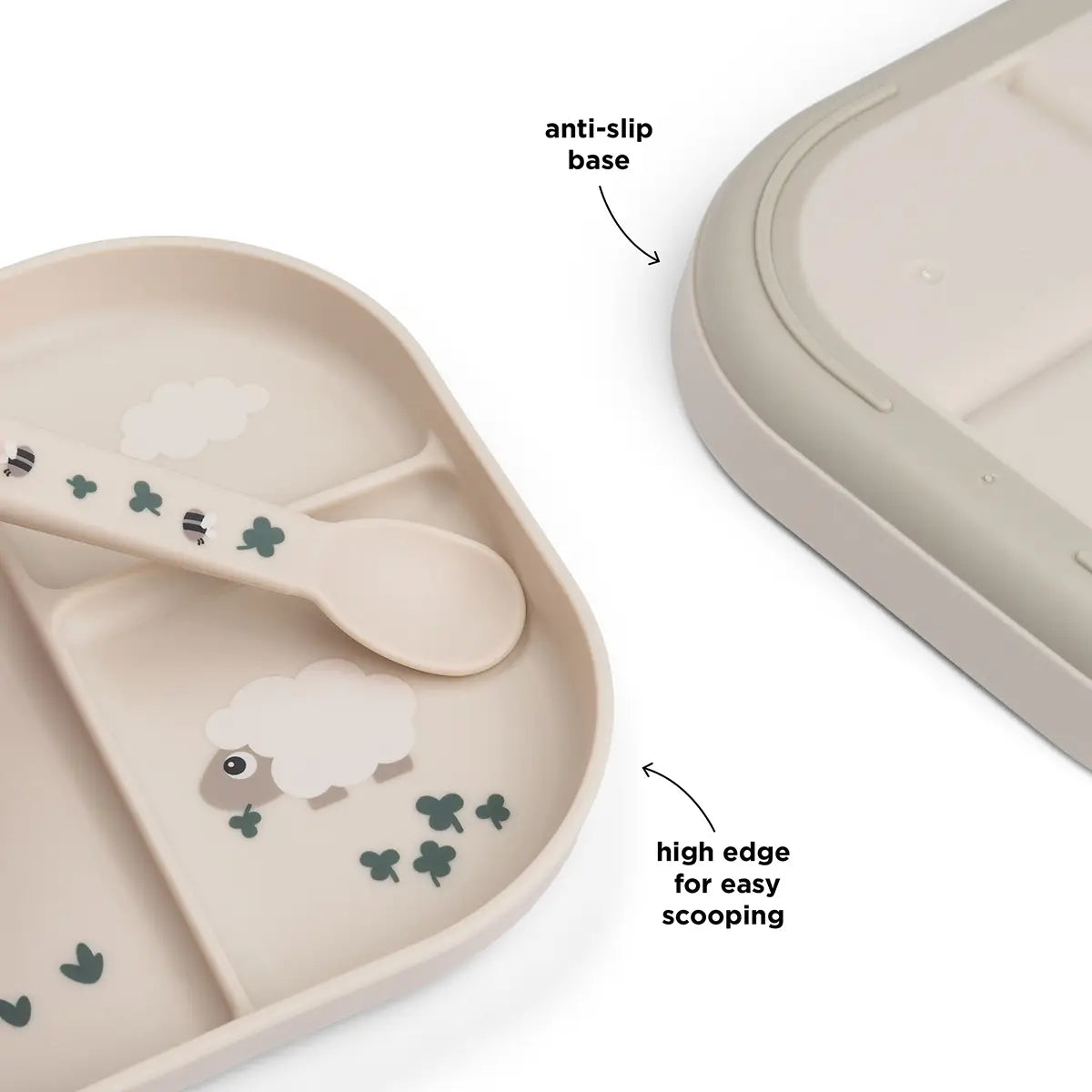 Done By Deer - Foodie Compartment Plate Tiny Farm Sand