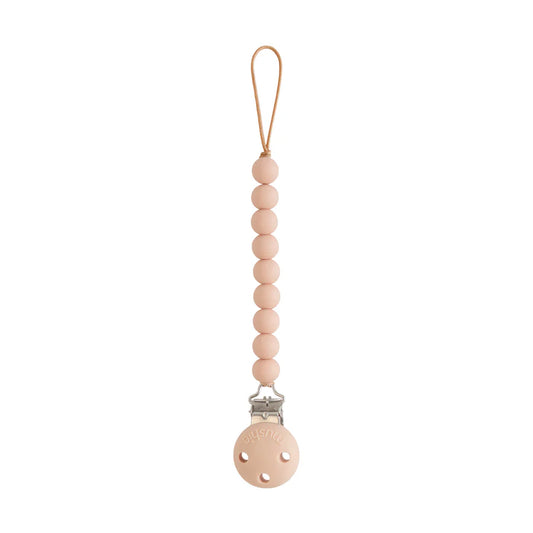 Mushie - Silicone Pacifier Clip - Luna Blush