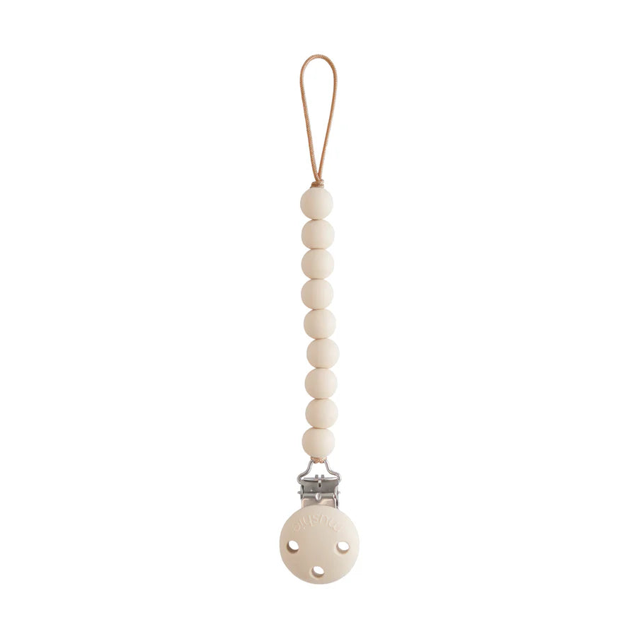 Mushie - Silicone Pacifier Clip - Hera Shifting Sands