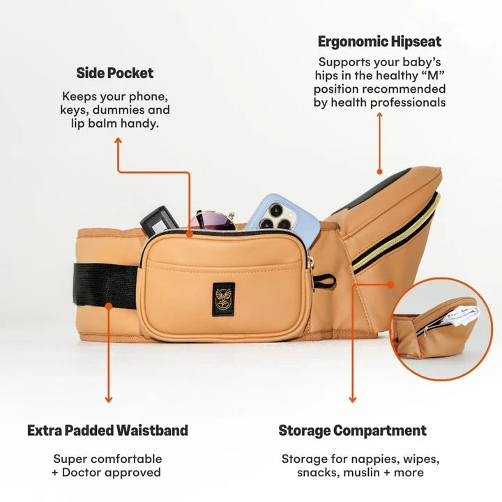 Hackerlily - HipSurfer Ergonomic Hip Seat Baby Carrier Tan