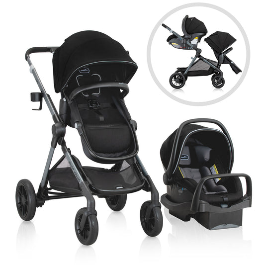 Evenflo - Pivot Xpand Modular Travel System with LiteMax Infant Car Seat - Ayrshire Black