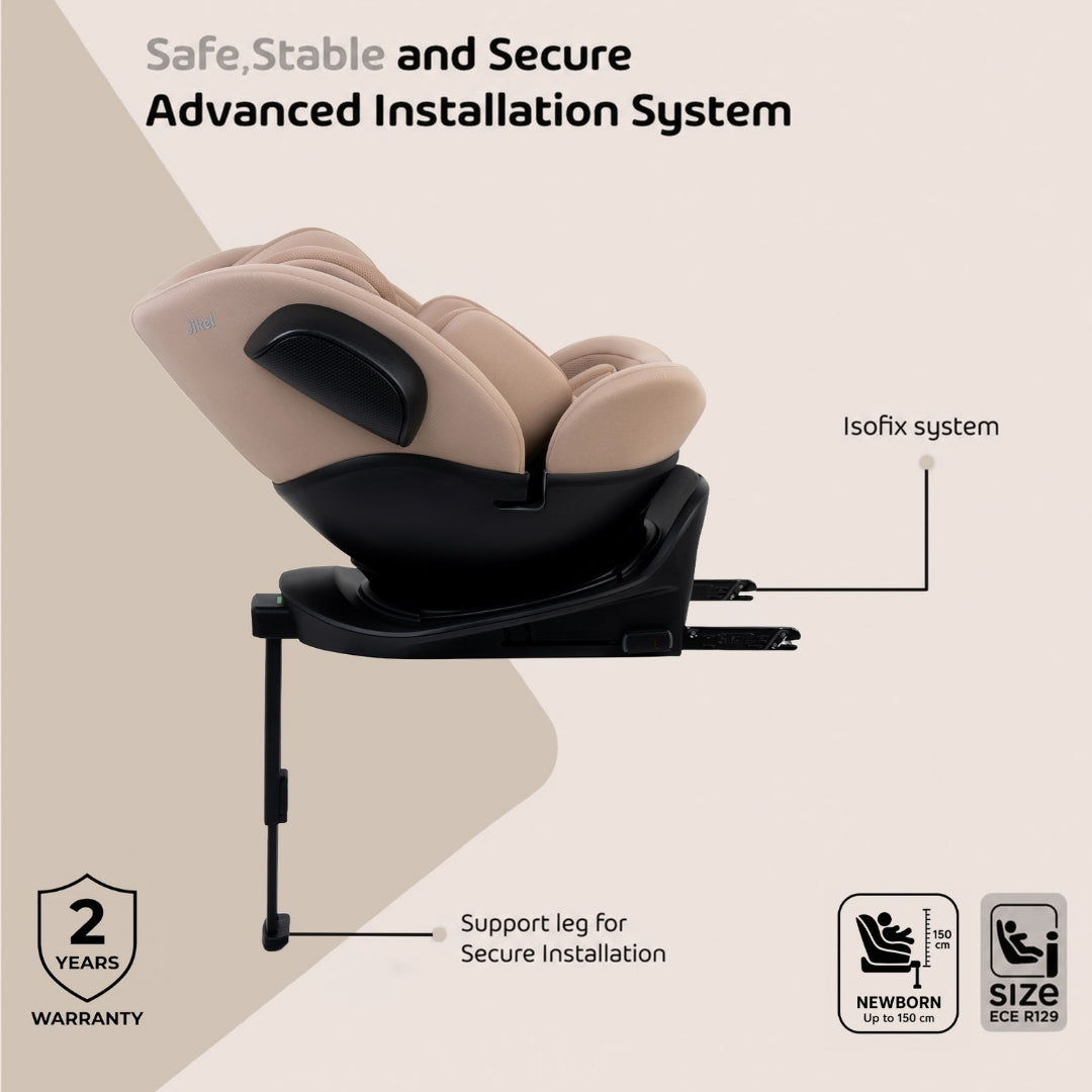 Jikel - Jupiter 360° Slide-Out Car Seat – Beige