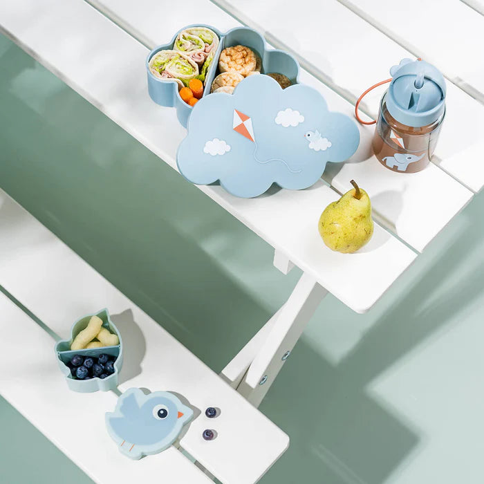 Done By Deer Lunch & Snack Box W/Straw Bottle Playground Blue