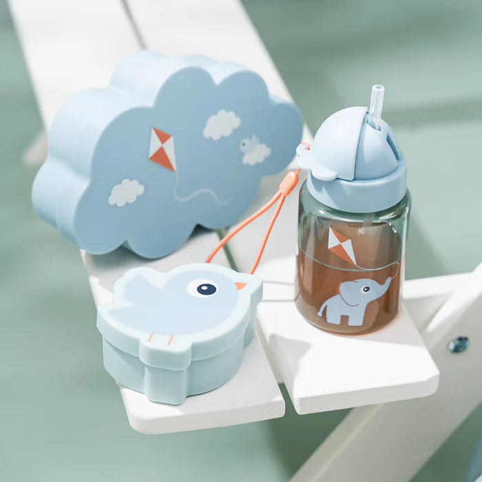 Done By Deer Lunch & Snack Box W/Straw Bottle Playground Blue