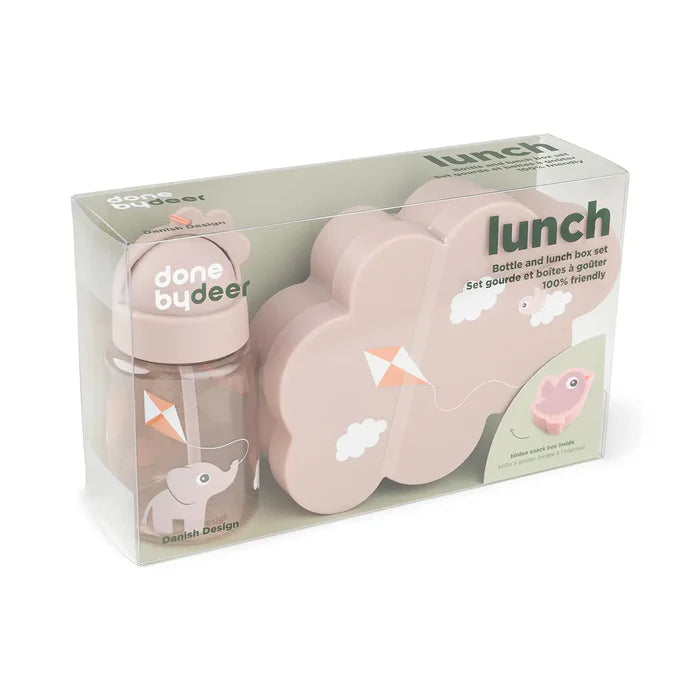 Done By Deer Lunch & Snack Box W/Straw Bottle Playground Powder